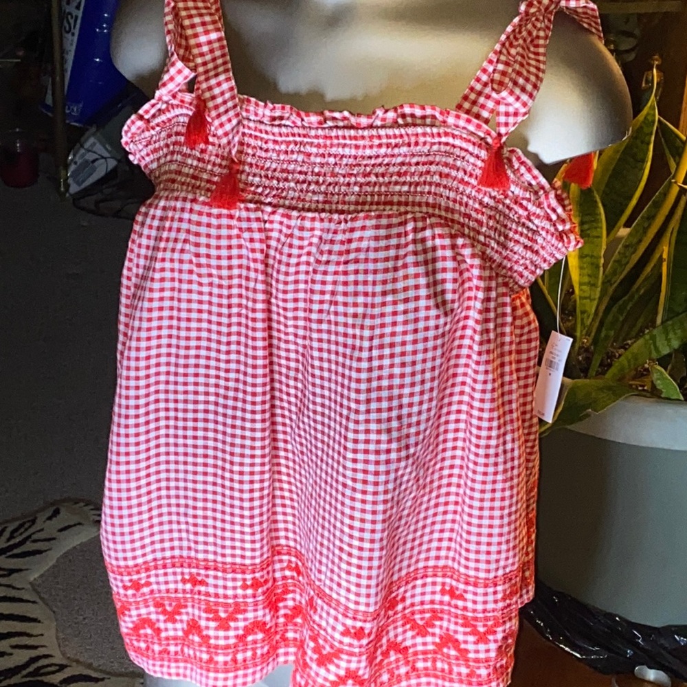 old Navy tie top red white size m NWT